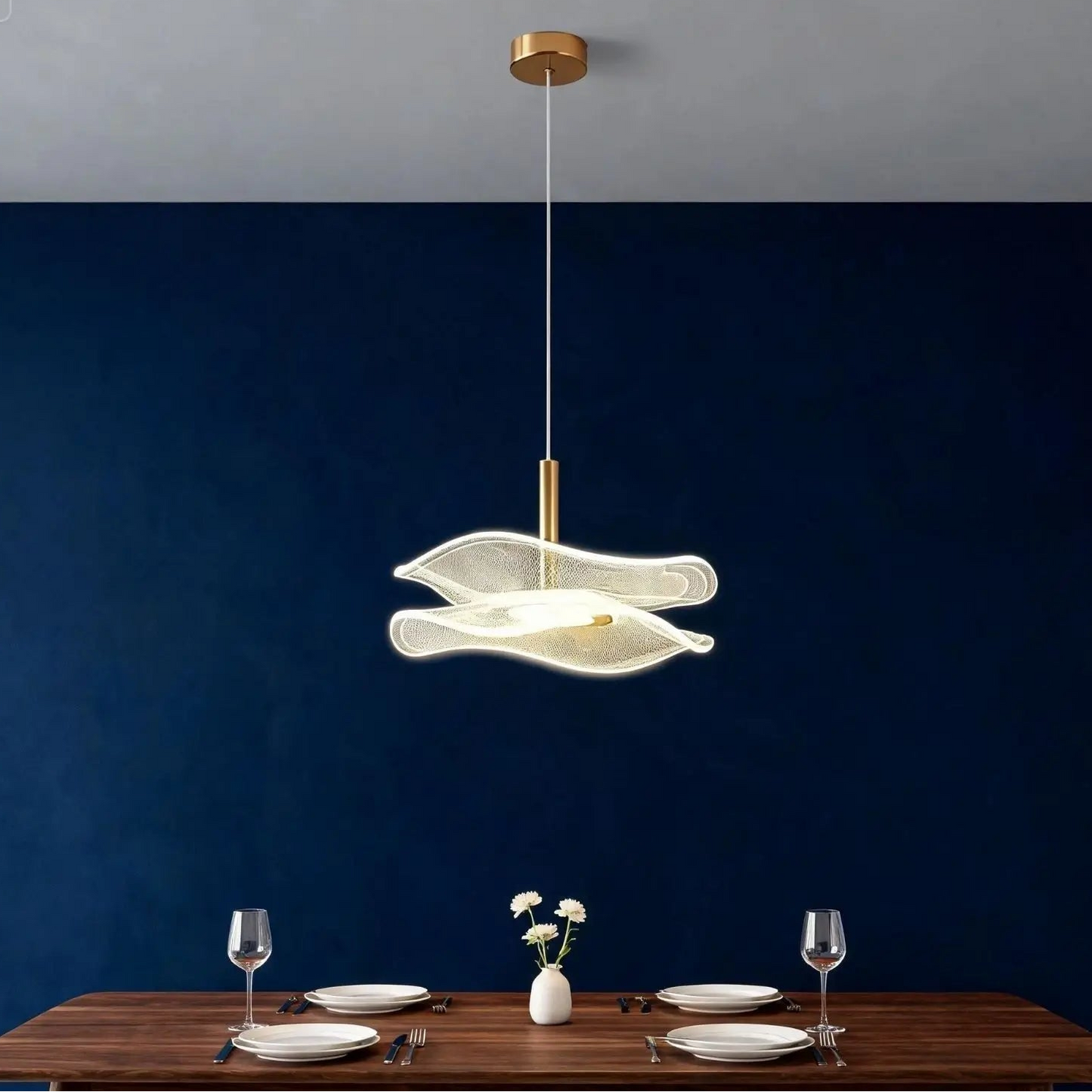 Lotus | Gold Lotus Leaf LED Pendant Light