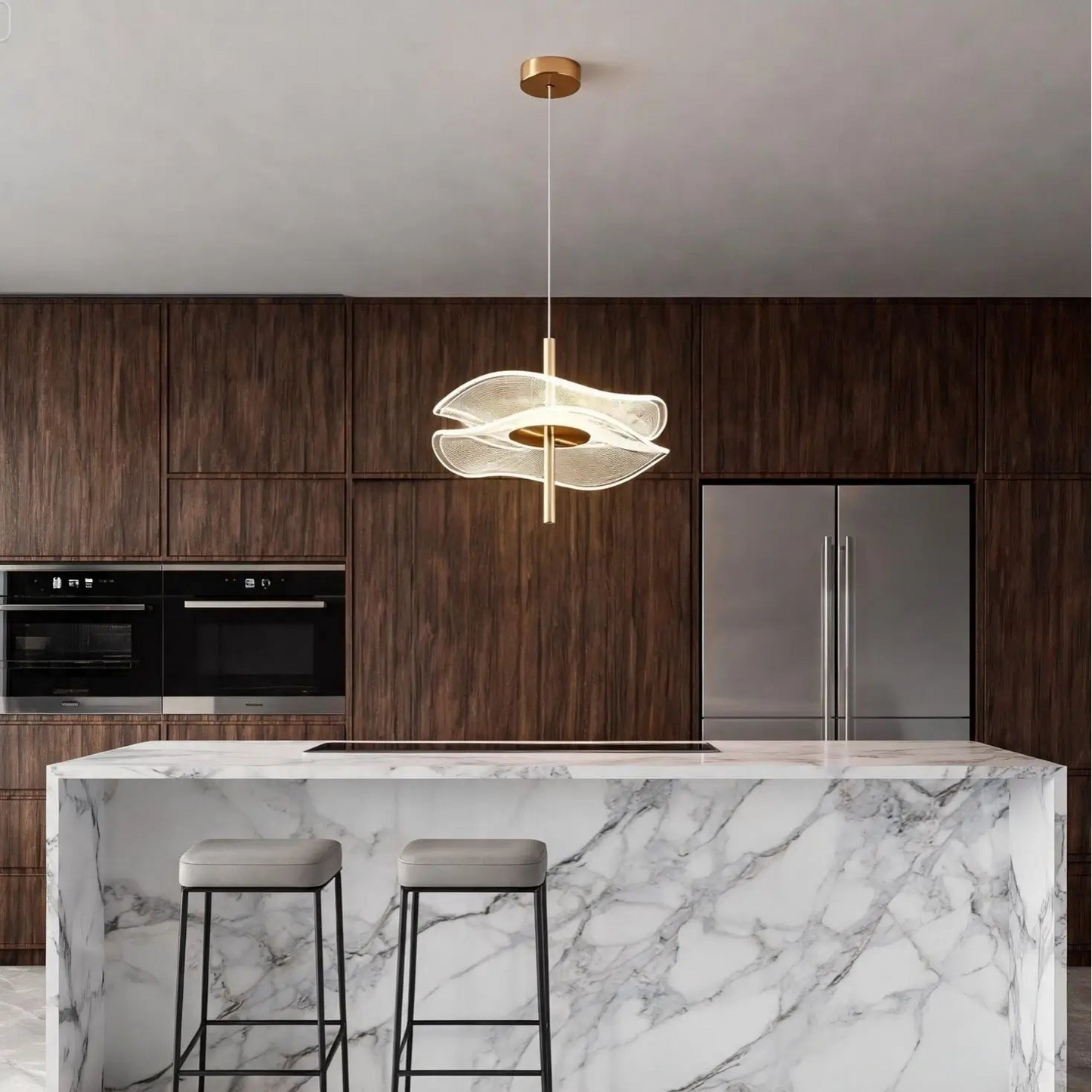 Lotus | Gold Lotus Leaf LED Pendant Light