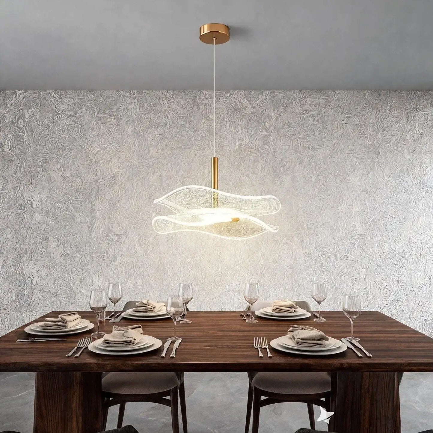 Lotus | Gold Lotus Leaf LED Pendant Light