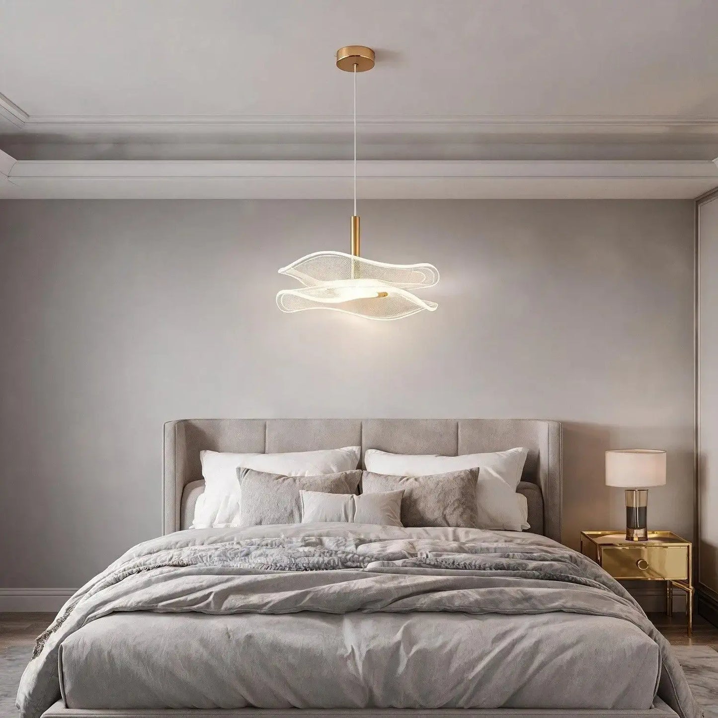 Lotus | Gold Lotus Leaf LED Pendant Light